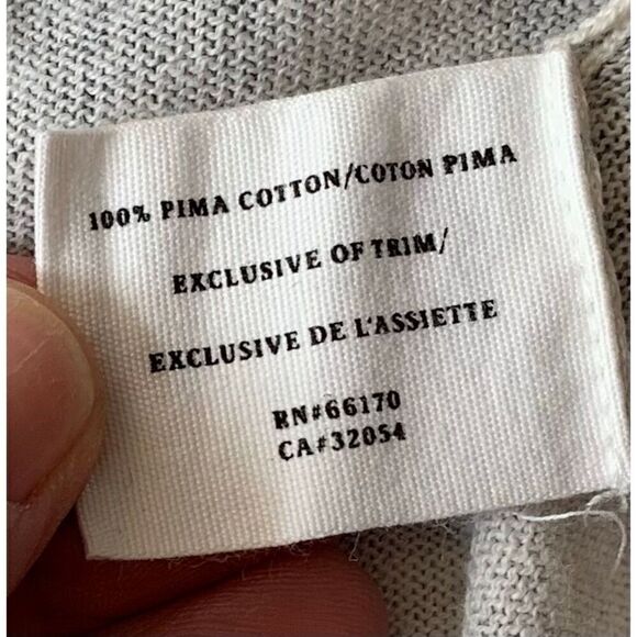 38 SPARROW ANTHROPOLOGIE gray FLORAL Pima cotton RUFFLE OPEN CARDIGAN SWEATER - Picture 9 of 10